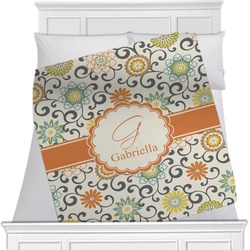 Swirls & Floral Minky Blanket (Personalized)