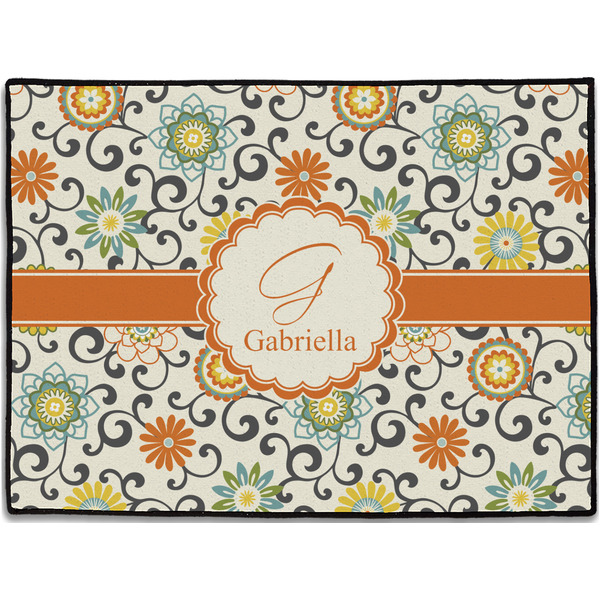 Custom Swirls & Floral Door Mat (Personalized)
