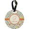 Swirls & Floral Personalized Round Luggage Tag