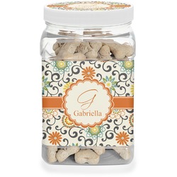 Swirls & Floral Dog Treat Jar (Personalized)