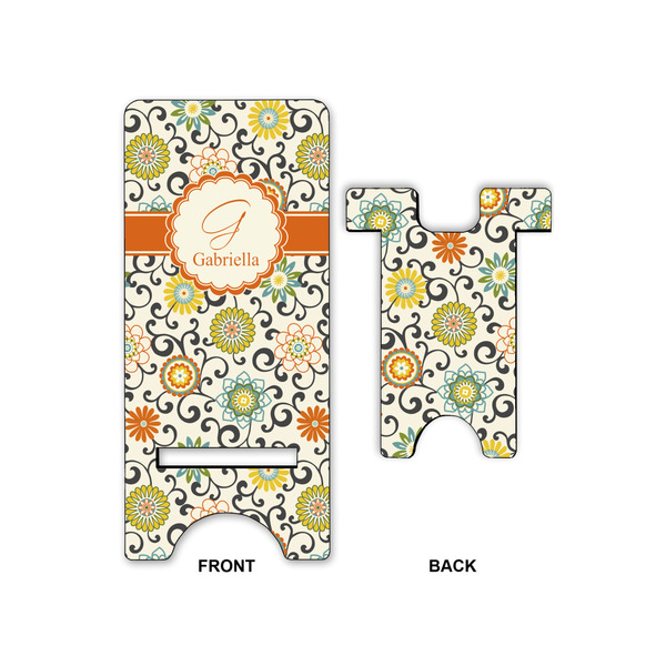 Swirls & Floral Phone Stand - Front & Back