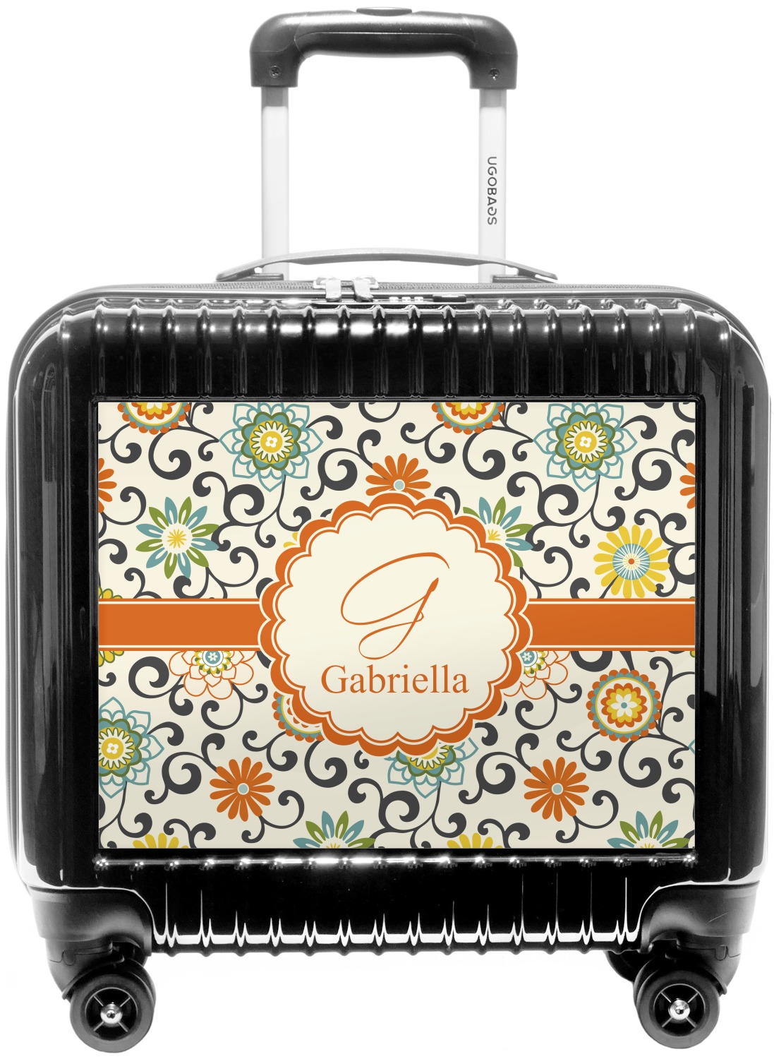 Custom Swirls & Floral Pilot / Flight Suitcase (Personalized