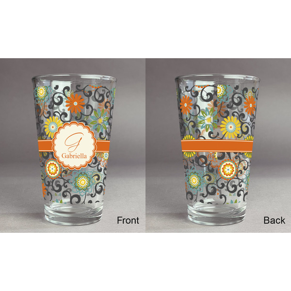 Swirls & Floral Pint Glass - Full Fill w Transparency - Approval