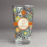 Swirls & Floral Pint Glass - Full Print (Personalized)