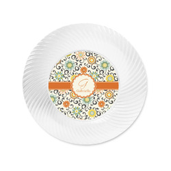 Swirls & Floral Plastic Party Appetizer & Dessert Plates - 6" (Personalized)