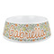 Swirls & Floral Plastic Dog Bowl - Medium (Personalized)
