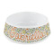 Swirls & Floral Plastic Dog Bowl - Small (Personalized)