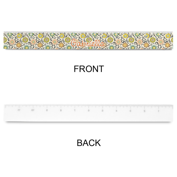 Swirls & Floral Plastic Ruler - 12" - APPROVAL