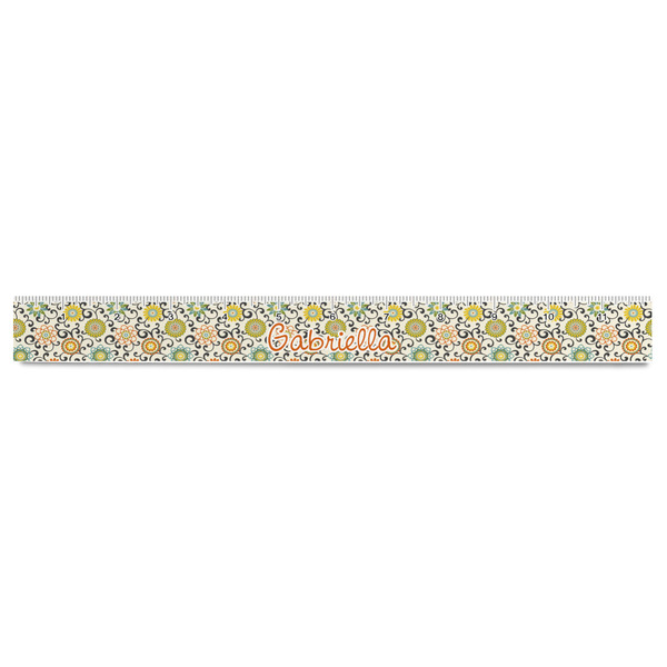 Swirls & Floral Plastic Ruler - 12" - FRONT