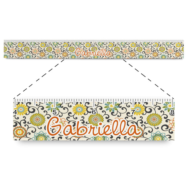 Custom Swirls & Floral Plastic Ruler - 12" (Personalized)