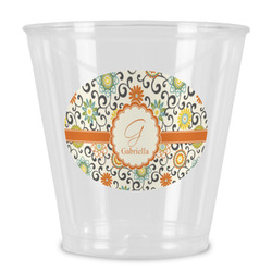 Swirls & Floral Plastic Shot Glass (Personalized)