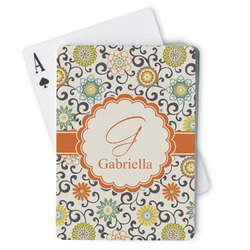 Swirls & Floral Playing Cards (Personalized)