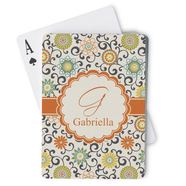 Custom Swirls & Floral Playing Cards (Personalized)