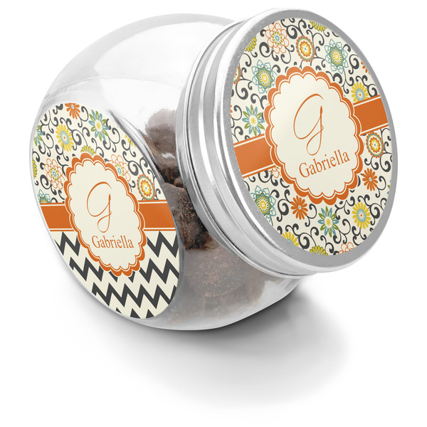 Custom Swirls & Floral Puppy Treat Jar (Personalized)