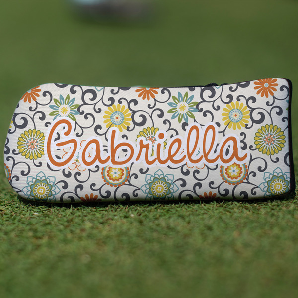 Custom Swirls & Floral Blade Putter Cover (Personalized)