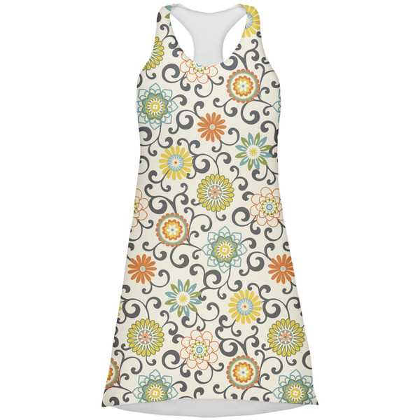 Custom Swirls & Floral Racerback Dress - X Large