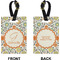 Swirls & Floral Rectangle Luggage Tag (Front + Back)