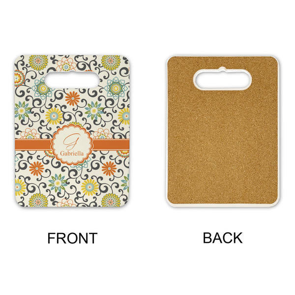 Swirls & Floral Rectangle Trivet with Handle - APPROVAL