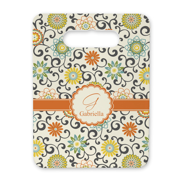 Custom Swirls & Floral Rectangular Trivet with Handle (Personalized)
