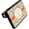 Swirls & Floral Rectangular Car Hitch Cover w/ FRP Insert (Angle View)