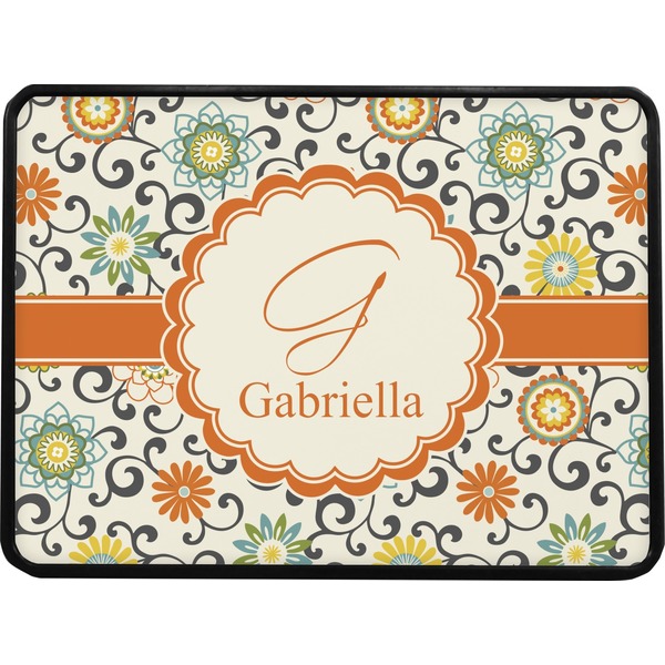 Swirls & Floral Rectangular Trailer Hitch Cover (Personalized)