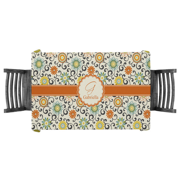 Custom Swirls & Floral Tablecloth - 58"x58" (Personalized)