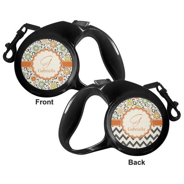 Swirls & Floral Retractable Dog Leash - Medium Large - Apvl