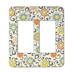 Swirls & Floral Rocker Style Light Switch Cover - Two Switch