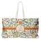 Swirls & Floral Large Rope Tote Bag - Front View