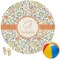 Swirls & Floral Round Beach Towel (Personalized)