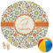 Swirls & Floral Round Beach Towel (Personalized)