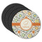Swirls & Floral Round Rubber Backed Coasters - Set of 4 (Personalized)