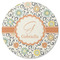 Swirls & Floral Round Rubber Backed Coaster (Personalized)