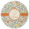 Swirls & Floral Round Rubber Backed Coaster (Personalized)