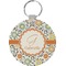Swirls & Floral Round Keychain (Personalized)
