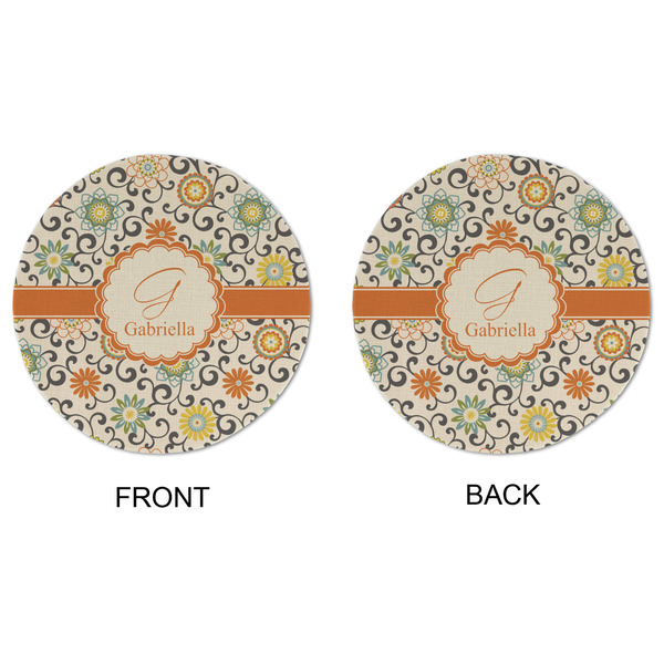 Swirls & Floral Round Linen Placemats - APPROVAL (double sided)