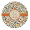 Swirls & Floral Round Linen Placemats - FRONT (Double Sided)