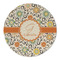 Swirls & Floral Round Linen Placemats - FRONT (Single Sided)