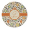 Swirls & Floral Round Linen Placemat (Personalized)