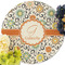 Swirls & Floral Round Linen Placemats - Front (w flowers)