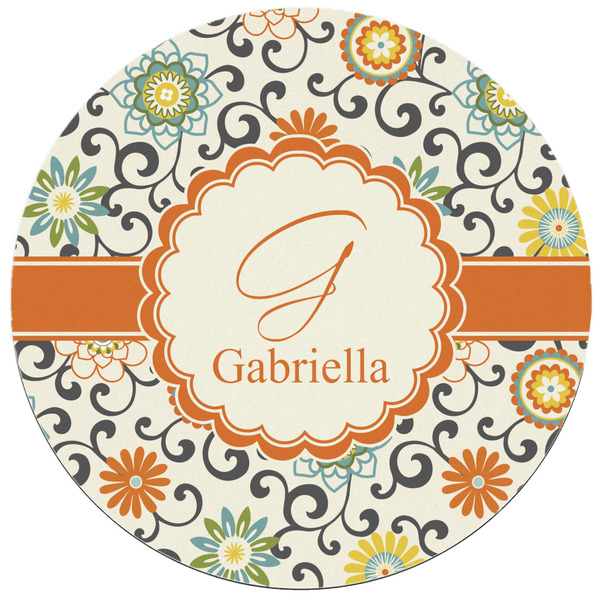 Swirls & Floral Round Mousepad - APPROVAL