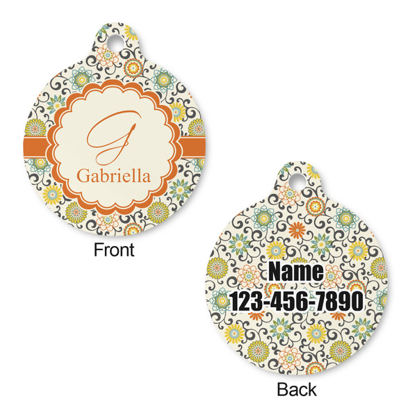 Swirls & Floral Round Pet ID Tag - Large - Approval