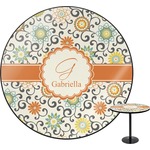Swirls & Floral Round Table - 24" (Personalized)