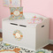 Swirls & Floral Round Wall Decal on Toy Chest