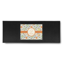 Swirls & Floral Rubber Bar Mat (Personalized)