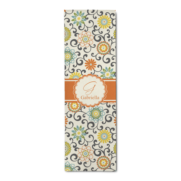 Custom Swirls & Floral Runner Rug - 2.5'x8' w/ Name and Initial