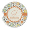 Swirls & Floral Sandstone Car Coaster - Single (Personalized)