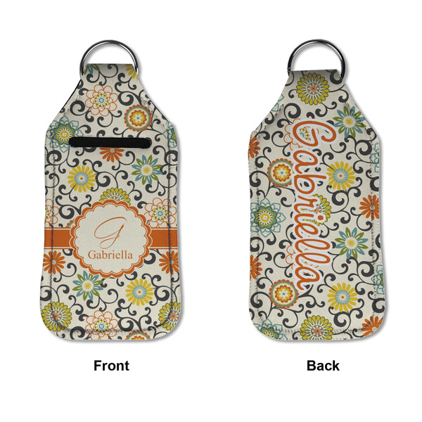 Swirls & Floral Sanitizer Holder Keychain - Large APPROVAL (Flat)