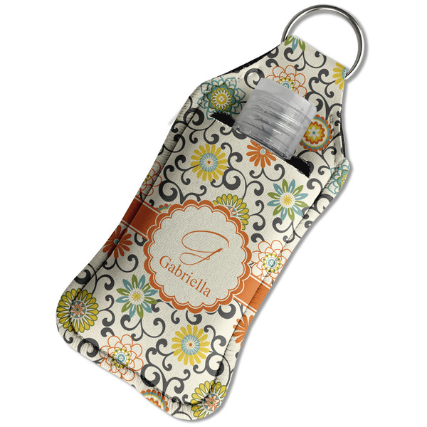 Swirls & Floral Sanitizer Holder Keychain - Large in Case