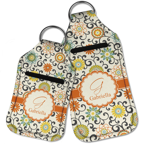 Swirls & Floral Sanitizer Holder Keychain - Parent Main